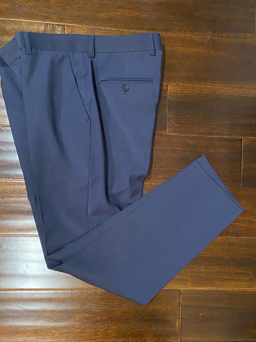 Express Men's Navy Dress Pants - Classic Flat Front
